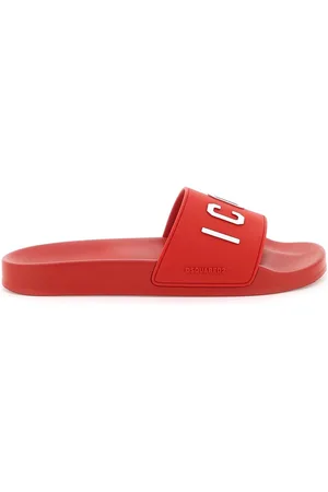 Christian Louboutin Loubi Flip Spiked Rubber Flip Flops - Men - Red Sandals - EU 43