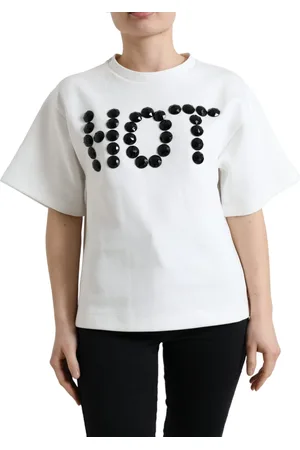 Dolce & Gabbana T-shirt White Cotton Stretch HOT Crystal - IT36|XXS