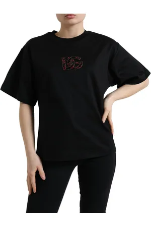 Dolce & Gabbana Cotton DG Crystal Crewneck Tee T-shirt - IT36|XXS