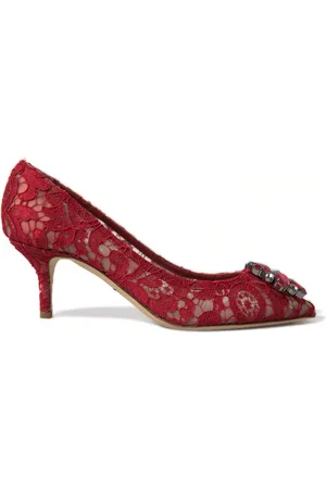 Dolce & Gabbana Taormina Lace Crystal Heels Pumps Shoes - EU36/US5.5