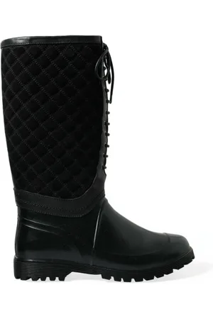 Dolce & Gabbana Chioggia Rubber Suede Rain Boots Shoes - EU44/US11