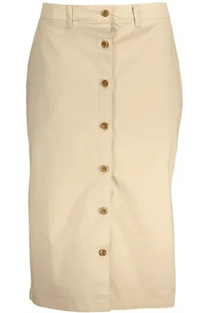 GANT Chic Beige Longuette Skirt with Classic Button Detail - 34