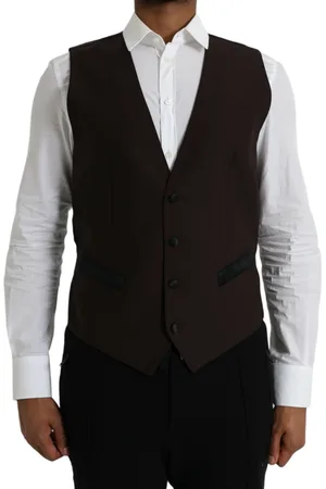 Dolce & Gabbana Wool Waistcoat Dress Formal Vest - IT52 | XL