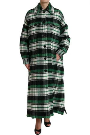 Dolce & Gabbana Elegant Plaid Long Coat - IT40|S