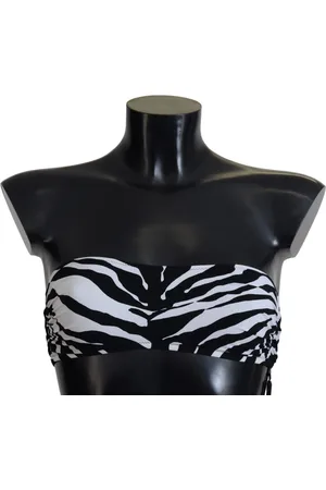 Dolce & Gabbana White Zebra Bandeau Swimwear Bikini Top - IT1 | XS