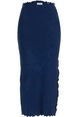 ROTATE Midi skirt with contrasting hemline - S