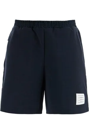 Thom Browne Navy combo mid thigh ripstop and wool shorts - 3