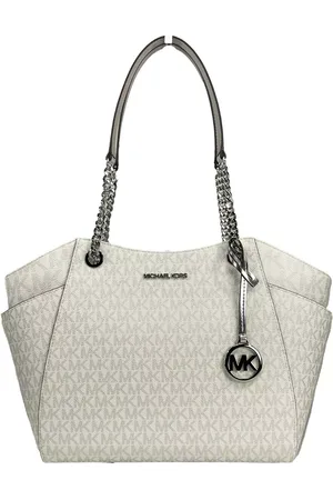 Michael Kors Jet Set Large Chain Shoulder Tote Bag Silver