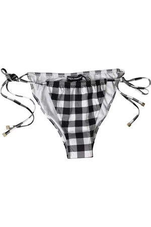 Dolce & Gabbana White Check Swimwear Beachwear Bottom Bikini - IT3 | M