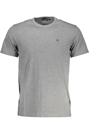 Napapijri Gray Cotton Men T-Shirt - M