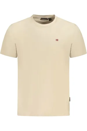Napapijri Beige Cotton Men T-Shirt - S