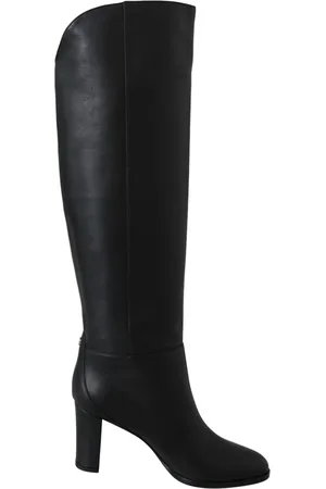 Jimmy Choo Elegant Black Calf Leather Heeled Boots - EU37/US6.5