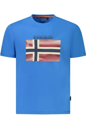 Napapijri Blue Cotton Men T-Shirt - S
