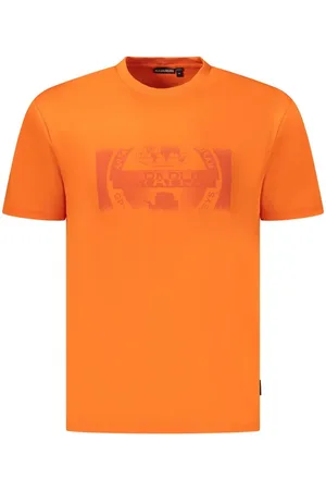 Napapijri Orange Cotton Men T-Shirt - S
