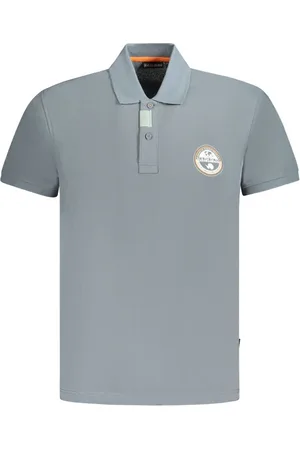 Napapijri Gray Cotton Men Polo Shirt - S