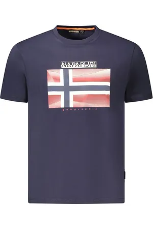 Napapijri Blue Cotton Men T-Shirt - S