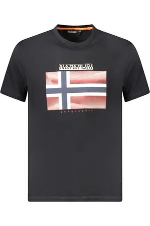 Napapijri Black Cotton Men T-Shirt - S