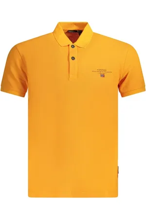 Napapijri Orange Cotton Men Polo Shirt - S
