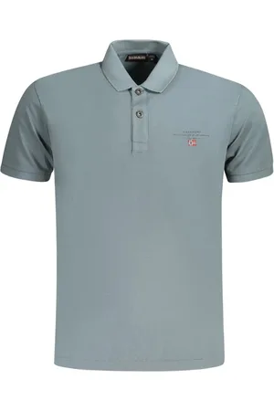 Napapijri Gray Cotton Men Polo Shirt - S