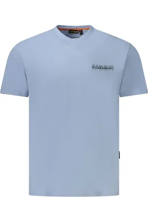 Napapijri Light Blue Organic Cotton Men TShirt - S