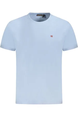Napapijri Light Blue Cotton Men T-Shirt - L