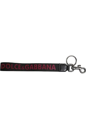 Dolce & Gabbana Logo Nylon Silver Brass Men Holder Keychain Keyring