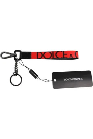 Dolce & Gabbana Logo Nylon Silver Brass Men Holder Keychain Keyring
