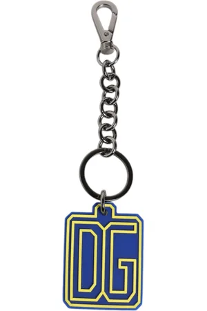 Dolce & Gabbana Blue DG Rubber Logo Silver Men