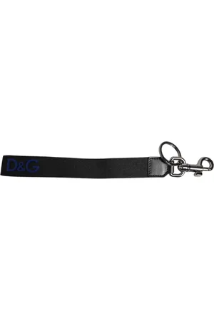 Dolce & Gabbana Logo Nylon Silver Brass Men Holder Keychain Keyring