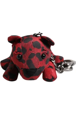 Dolce & Gabbana Red Polyester Animal Silhouette Keychain Keyring
