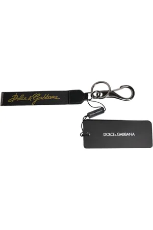 Dolce & Gabbana Logo Nylon Silver Brass Men Holder Keychain Keyring