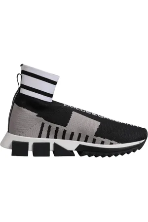 Dolce & Gabbana Black Gray Sorrento Socks Men Sneakers Shoes - EU35.5/US5.5