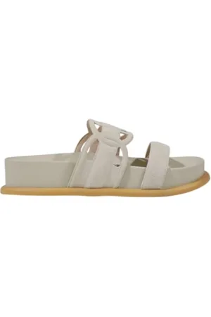 Liu Jo Gray Leather Sandal - EU36/US6