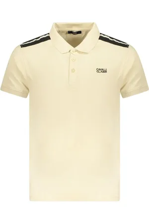 Roberto Cavalli Beige Cotton Men Polo Shirt - M