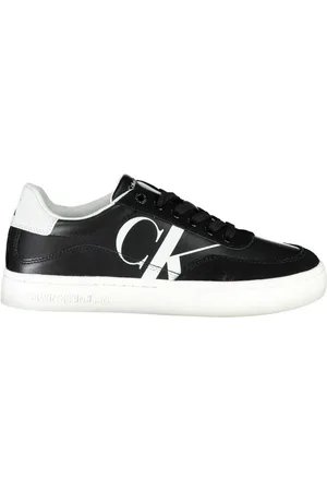 Calvin Klein Sleek Black Lace-Up Sneakers With Contrast Details - EU39/US9