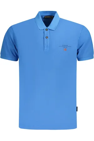 Napapijri Blue Cotton Men Polo Shirt - S