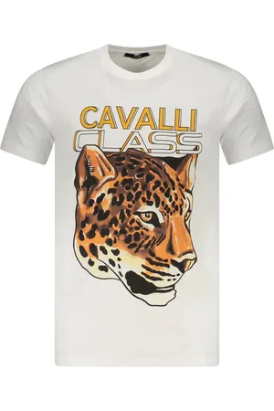 Roberto Cavalli White Cotton Men T-Shirt - M