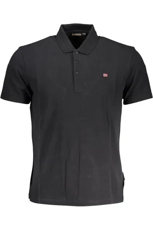 Napapijri Black Cotton Men Polo Shirt - S
