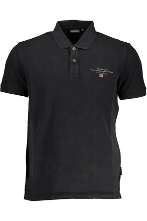 Napapijri Black Cotton Men Polo Shirt - S