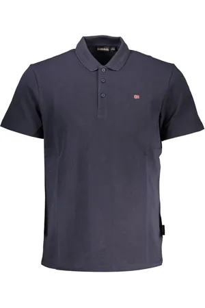 Napapijri Blue Cotton Men Polo Shirt - S