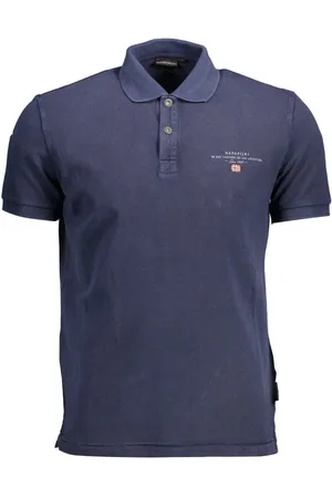 Napapijri Blue Cotton Men Polo Shirt - S