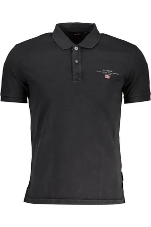 Napapijri Black Cotton Men Polo Shirt - S