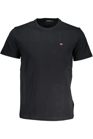 Napapijri Black Cotton Men T-Shirt - S