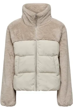ONLY Beige Polyester Jackets & Coat - IT42|M