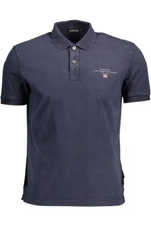 Napapijri Blue Cotton Men Polo Shirt - S