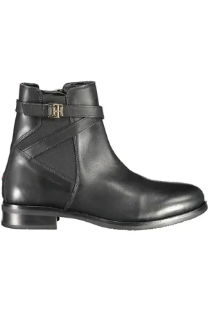 Tommy Hilfiger Black Leather Women Boot - EU36/US6