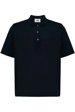 ALPHA STUDIO Blue Cotton Polo Shirt - IT48 | M