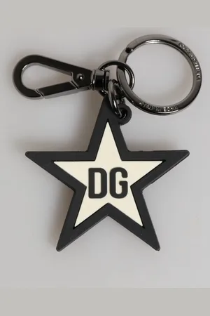 Dolce & Gabbana White Black DG Logo Star Rubber Men