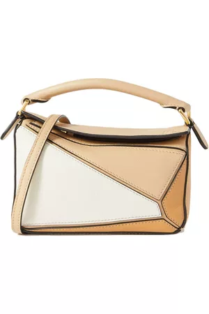 Loewe Women Shoulder Bags - Puzzle Mini Color-Block Textured Leather Shoulder Bag