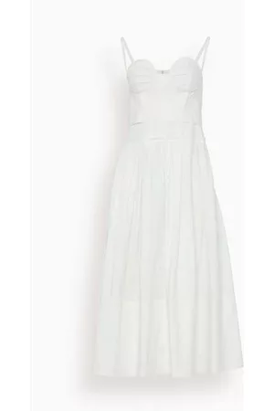 Proenza Schouler Women Graduation Dresses - Poplin Bustier Dress in White